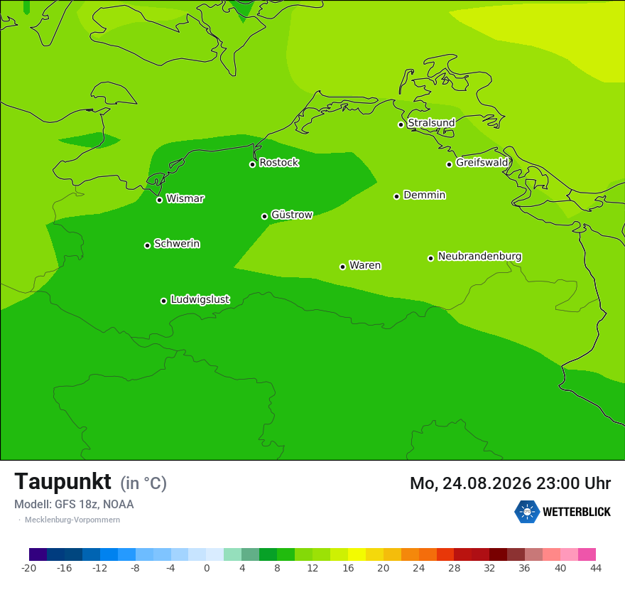 Modellkarte GFS – td – mv