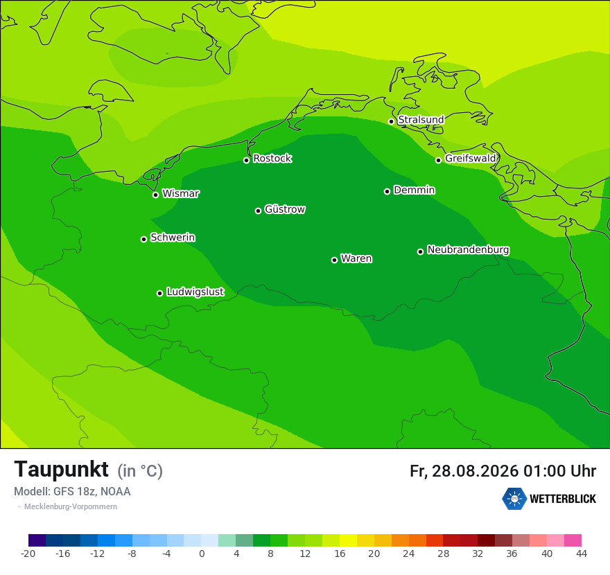 Modellkarte GFS – td – mv
