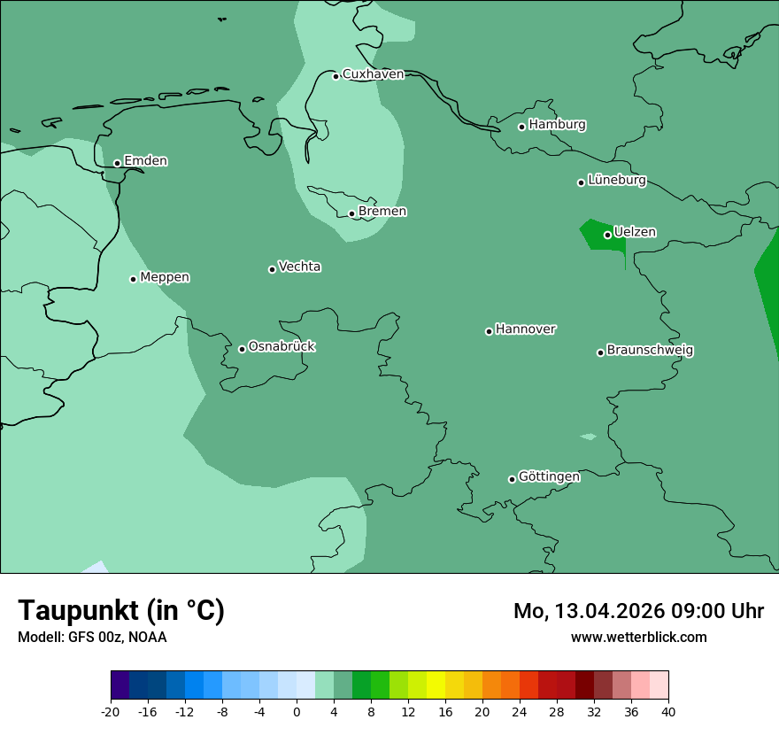 Modellkarte GFS – td – ni