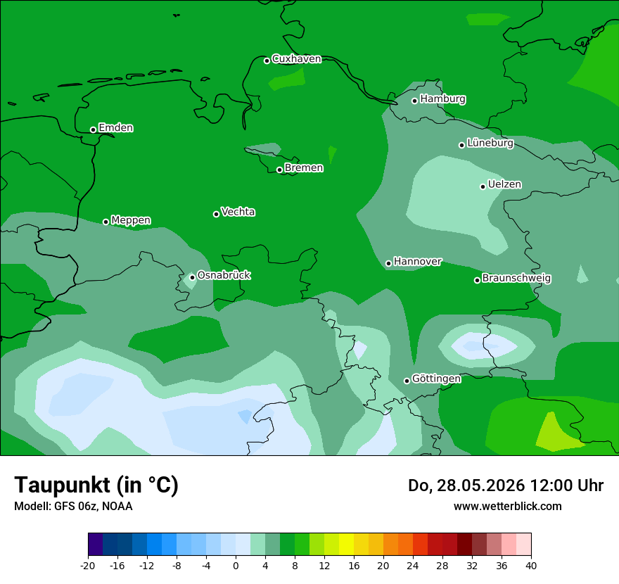 Modellkarte GFS – td – ni