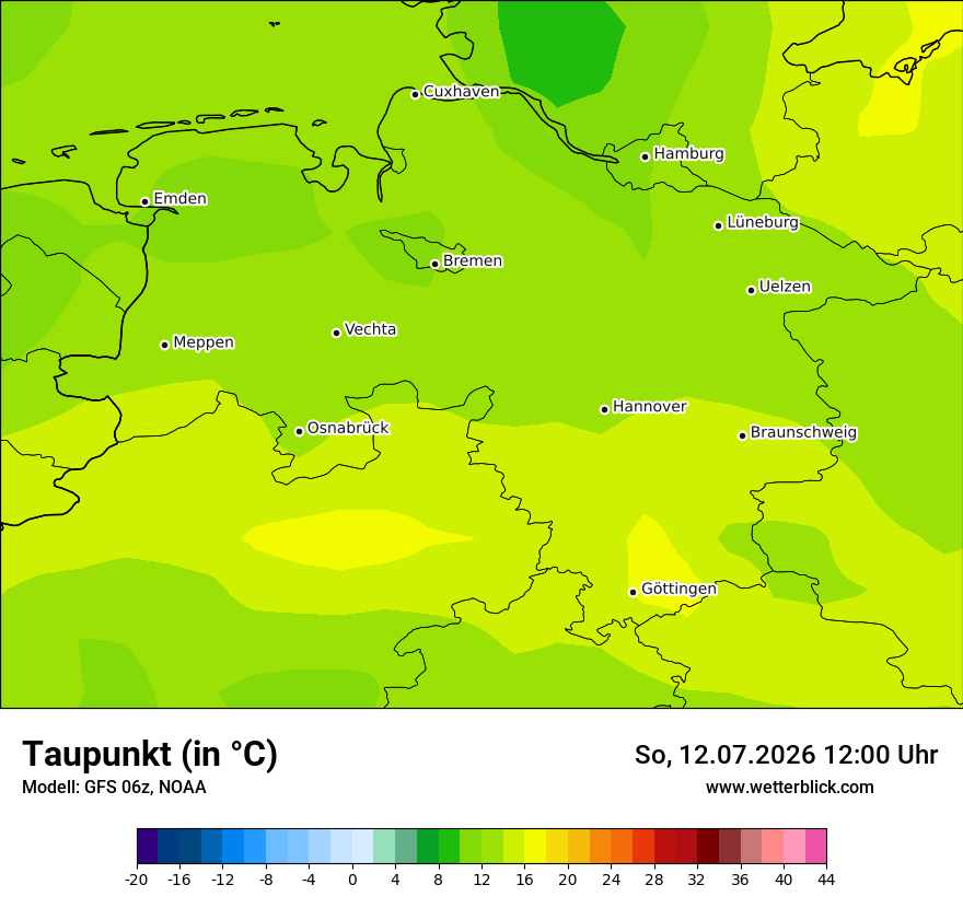 Modellkarte GFS – td – ni