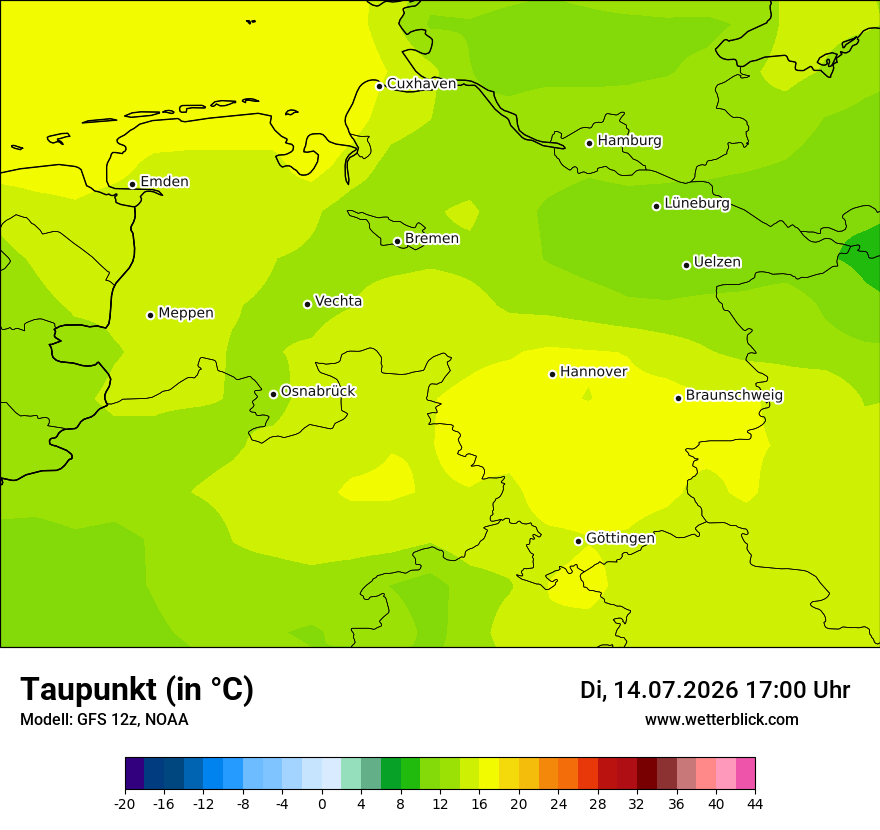 Modellkarte GFS – td – ni