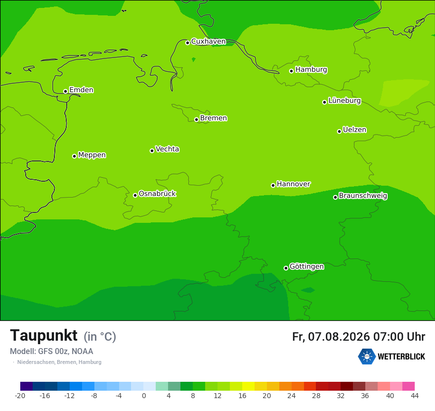 Modellkarte GFS – td – ni