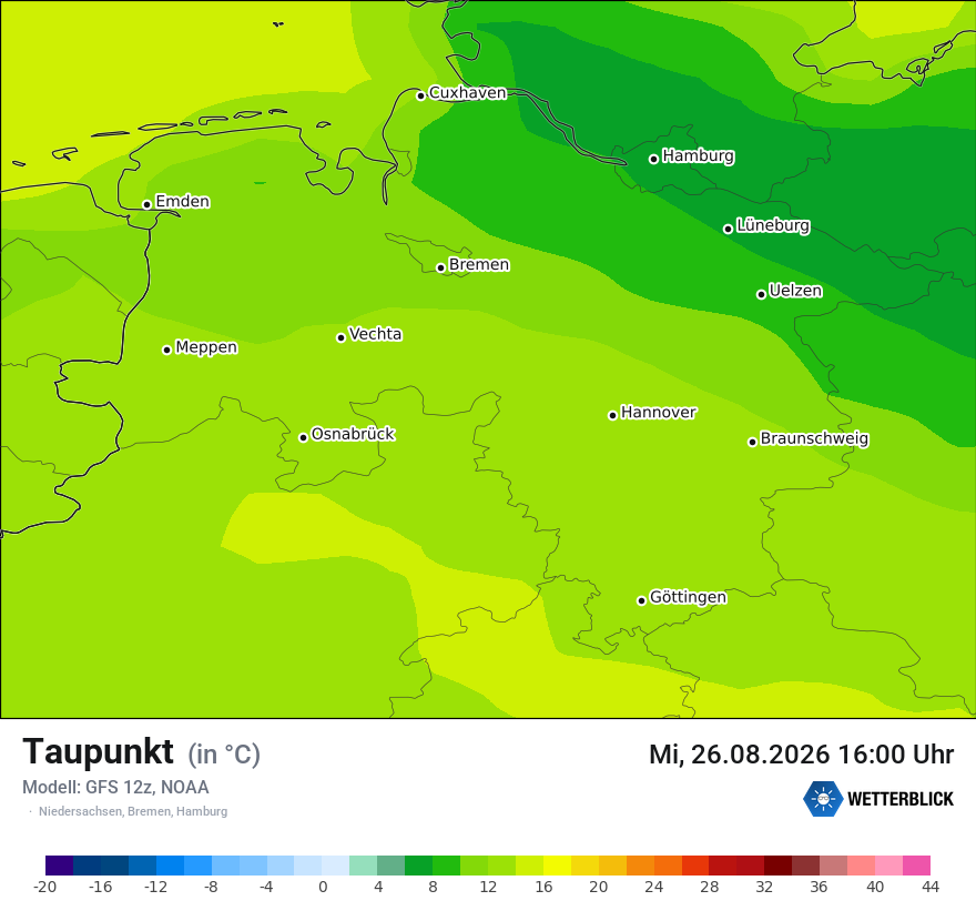 Modellkarte GFS – td – ni