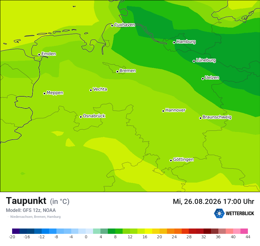Modellkarte GFS – td – ni