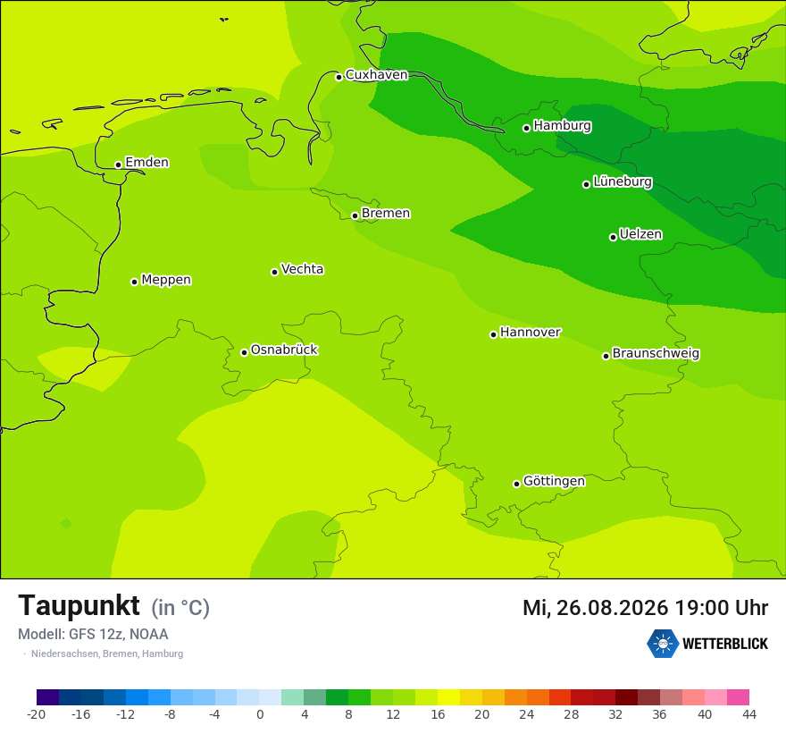 Modellkarte GFS – td – ni