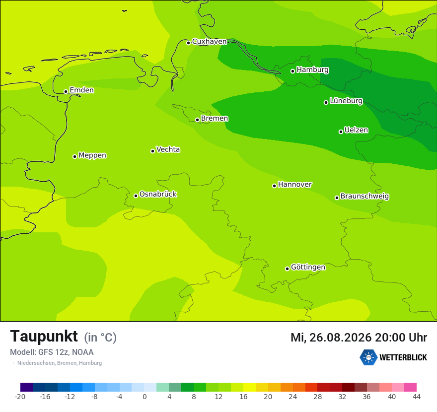 Modellkarte GFS – td – ni