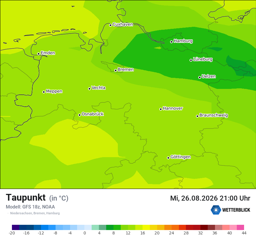 Modellkarte GFS – td – ni