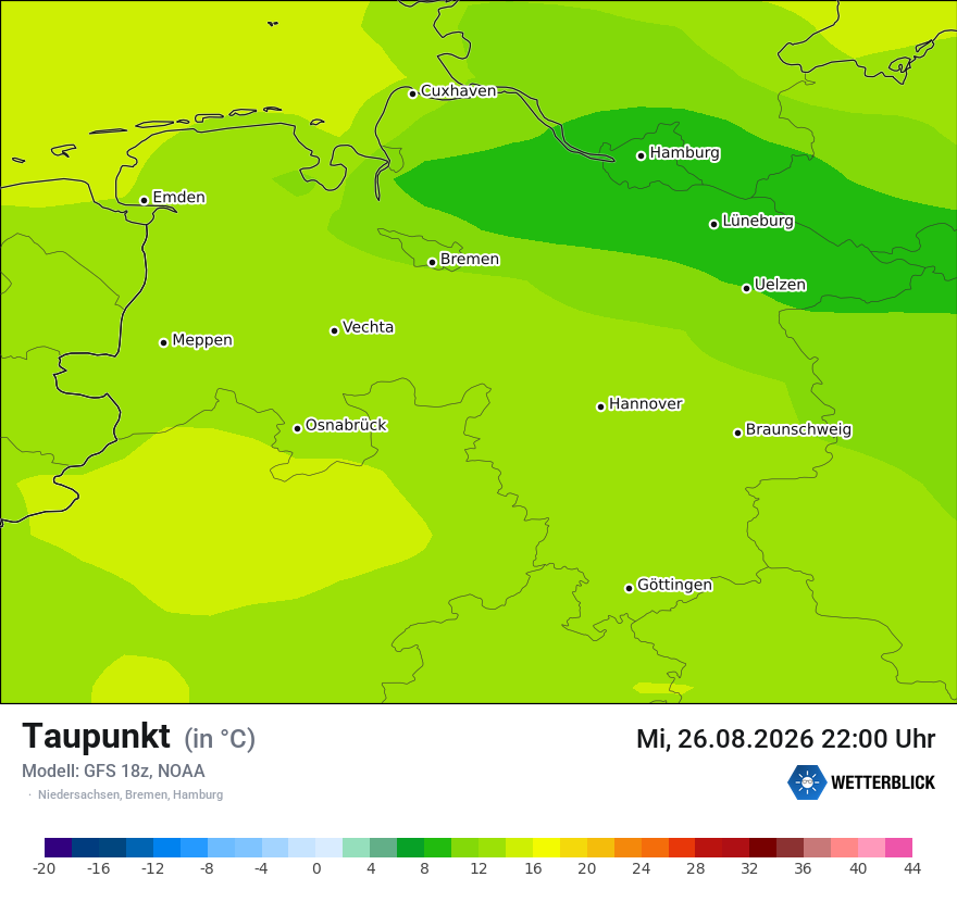 Modellkarte GFS – td – ni