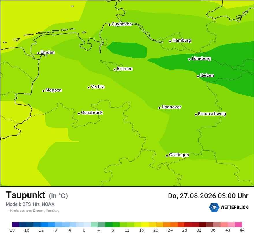 Modellkarte GFS – td – ni
