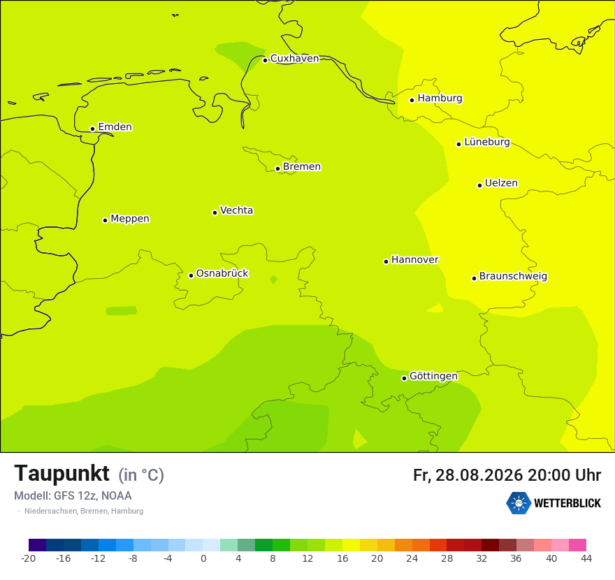 Modellkarte GFS – td – ni