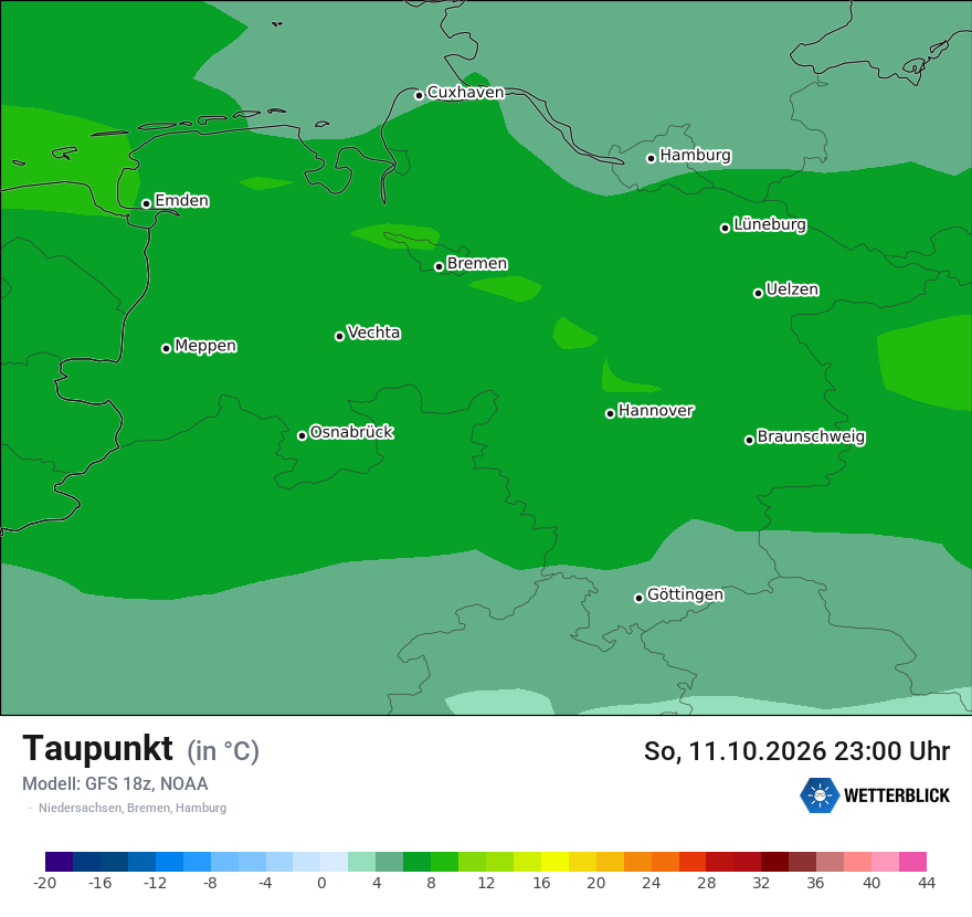 Modellkarte GFS – td – ni