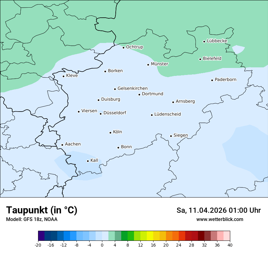 Modellkarte GFS – td – nrw