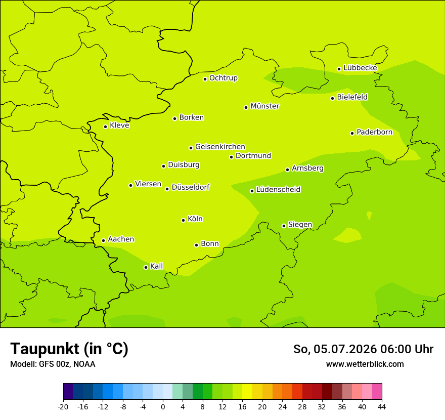 Modellkarte GFS – td – nrw