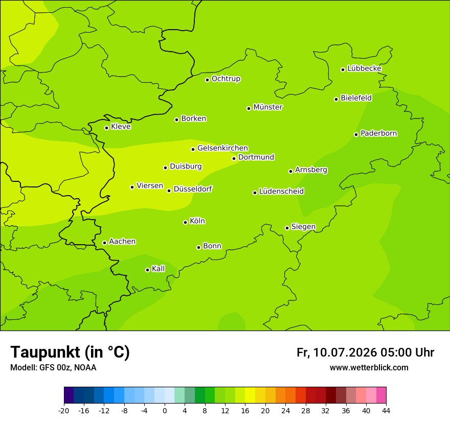 Modellkarte GFS – td – nrw