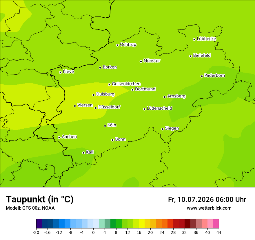 Modellkarte GFS – td – nrw