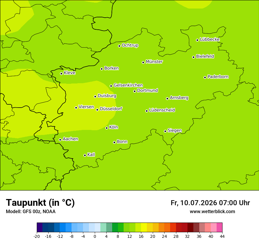Modellkarte GFS – td – nrw