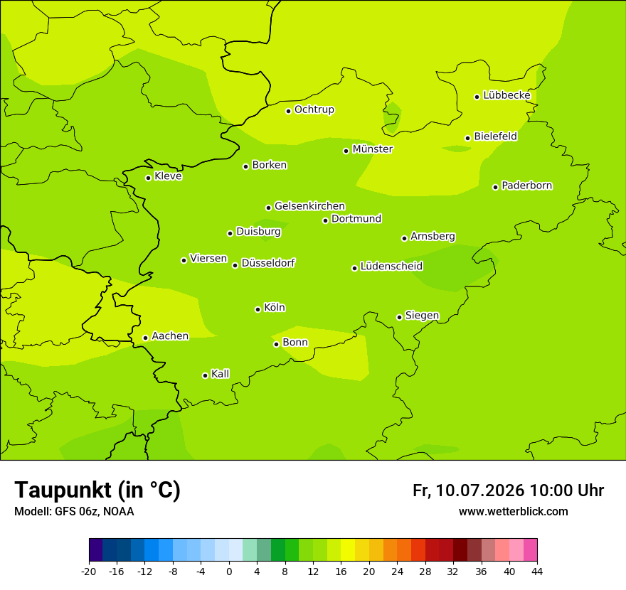 Modellkarte GFS – td – nrw