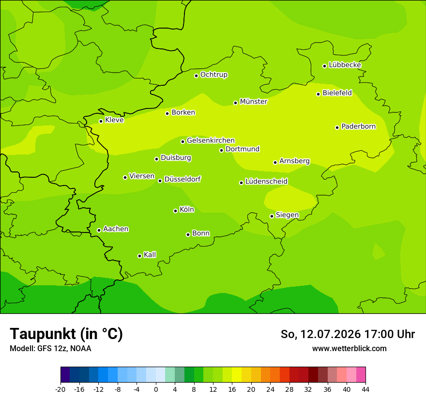 Modellkarte GFS – td – nrw