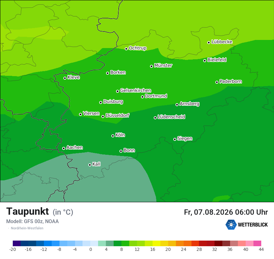 Modellkarte GFS – td – nrw