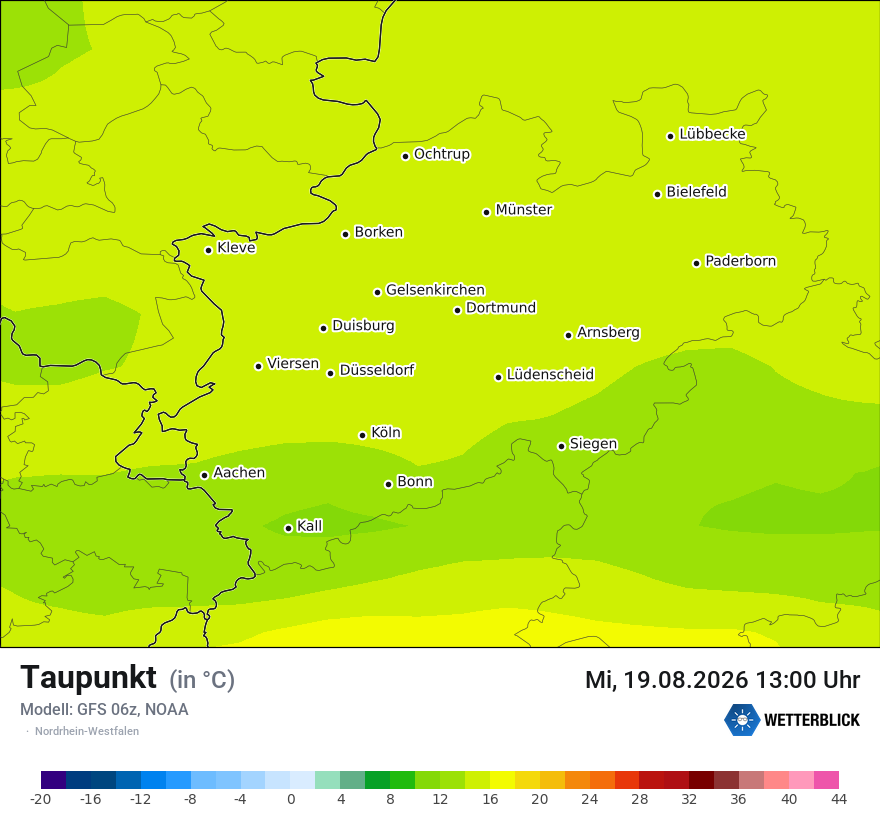 Modellkarte GFS – td – nrw