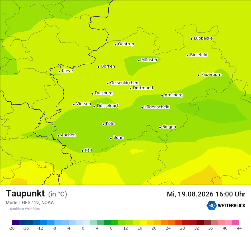 Modellkarte GFS – td – nrw