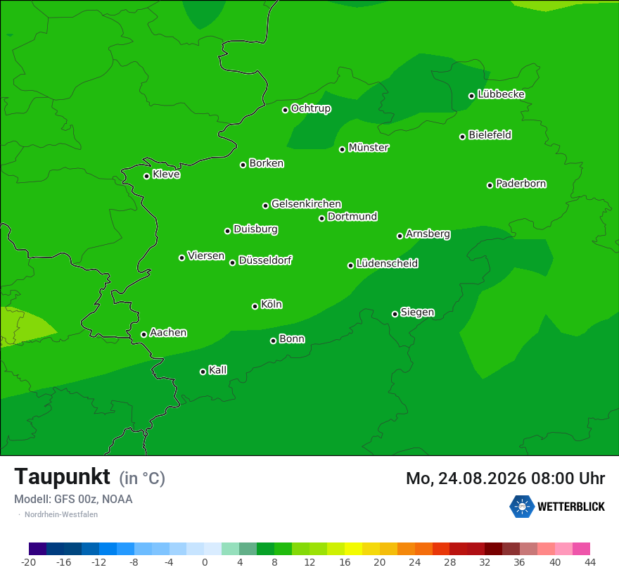 Modellkarte GFS – td – nrw