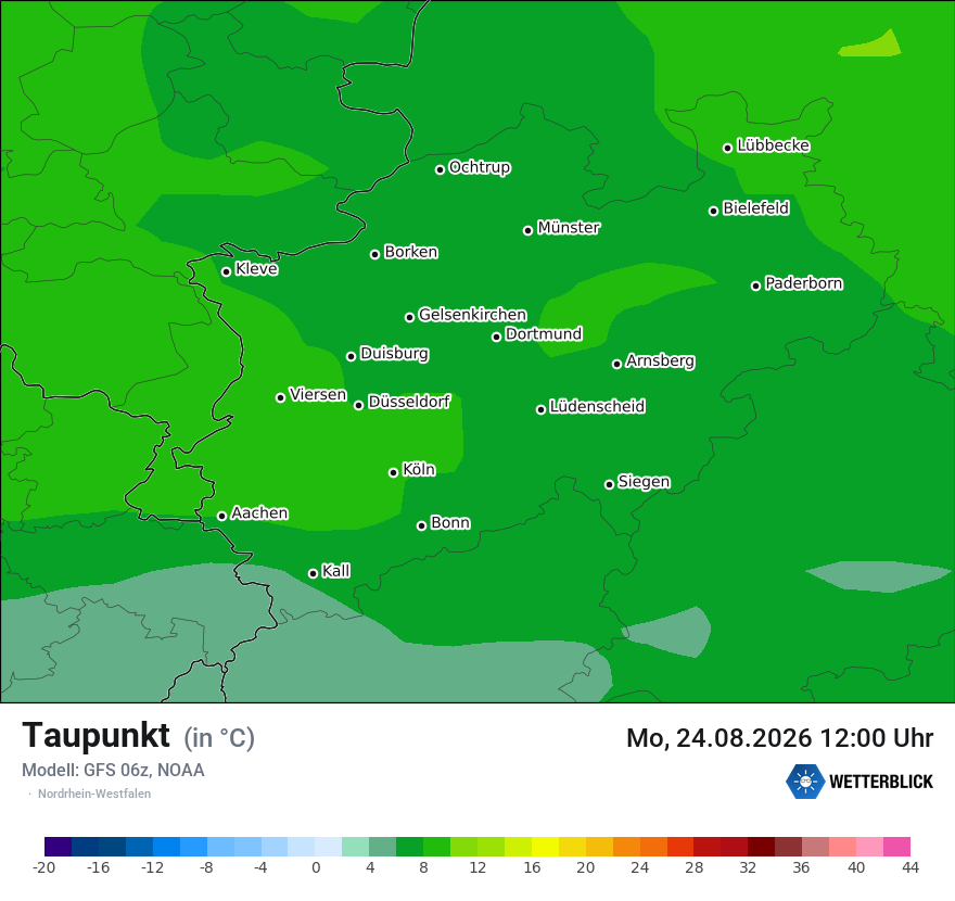 Modellkarte GFS – td – nrw