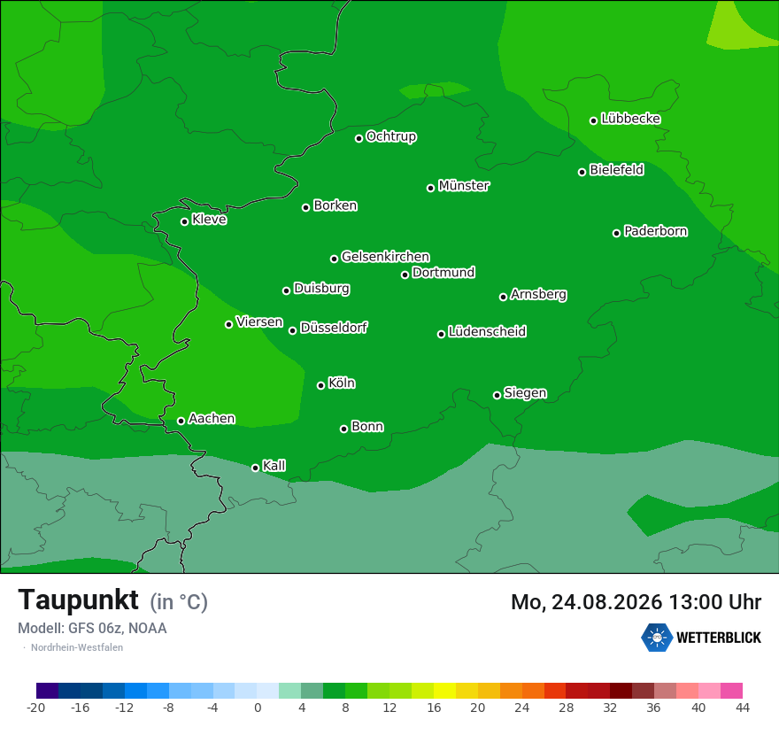 Modellkarte GFS – td – nrw
