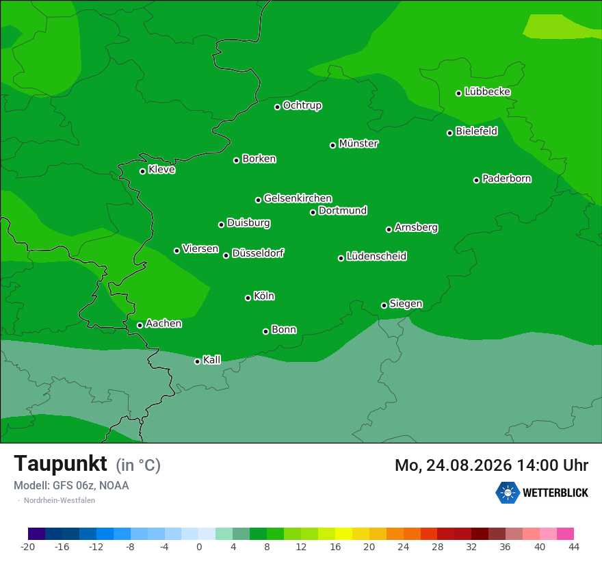 Modellkarte GFS – td – nrw
