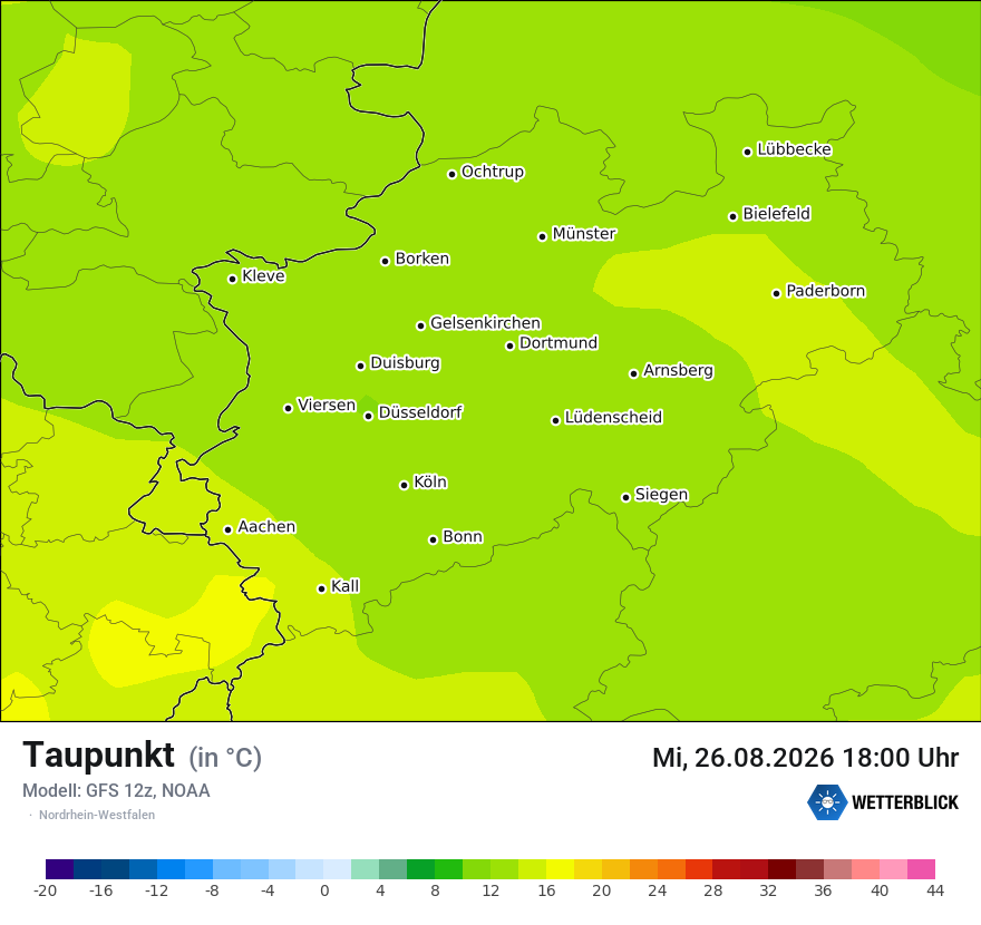 Modellkarte GFS – td – nrw