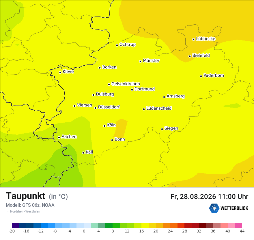Modellkarte GFS – td – nrw