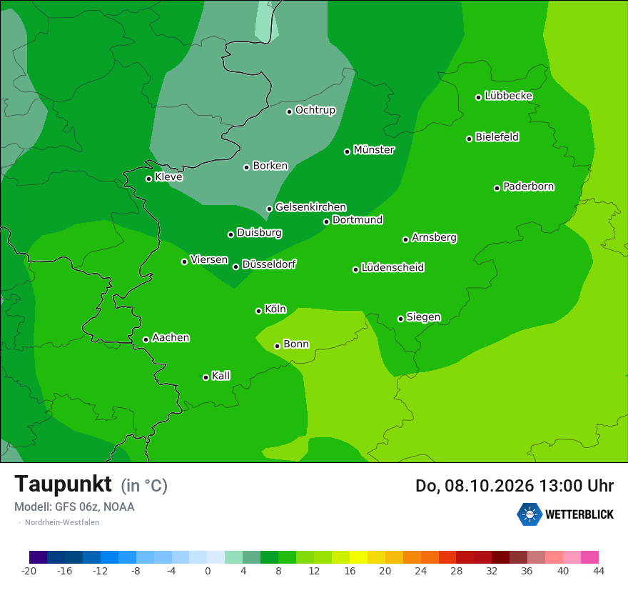 Modellkarte GFS – td – nrw