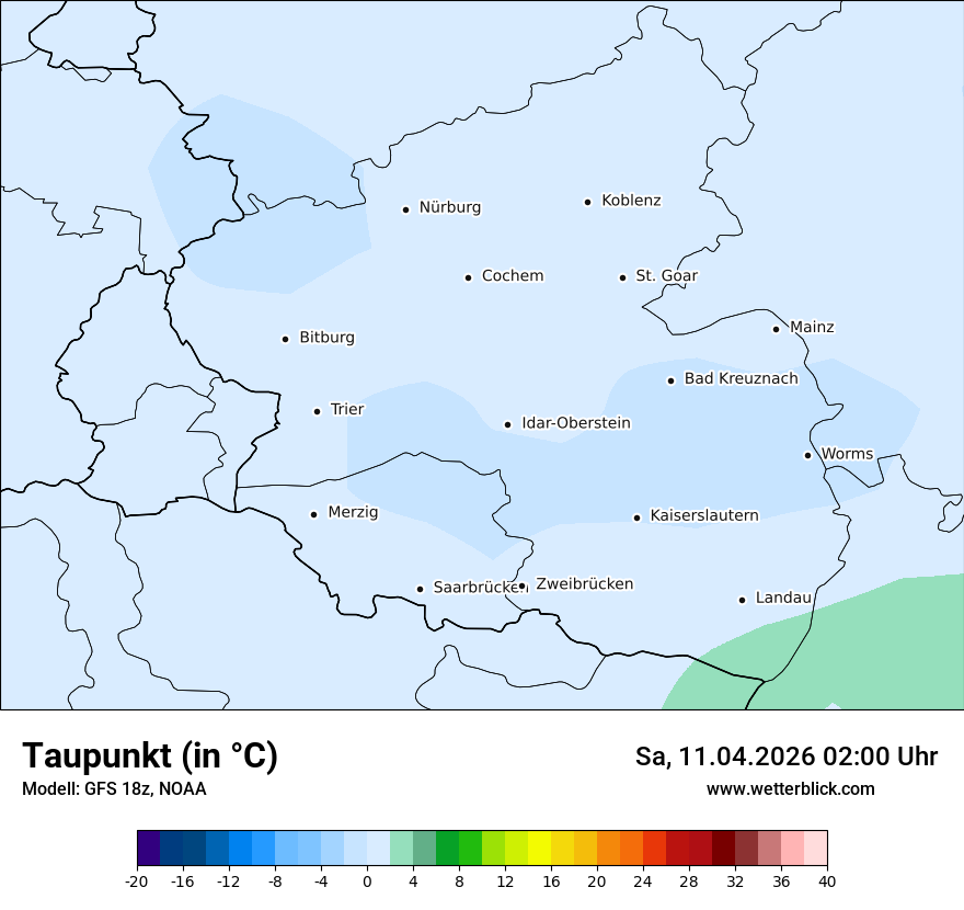 Modellkarte GFS – td – rp