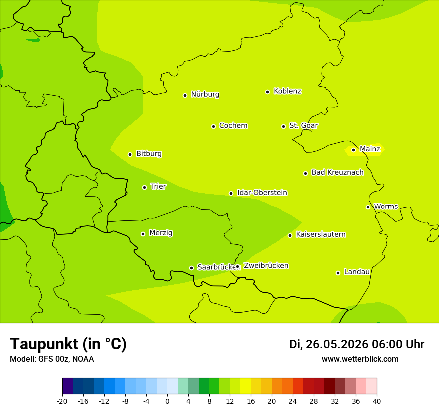 Modellkarte GFS – td – rp
