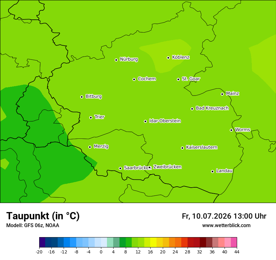 Modellkarte GFS – td – rp