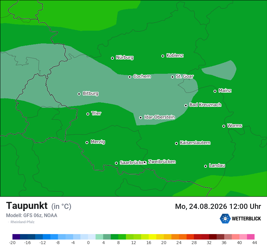 Modellkarte GFS – td – rp