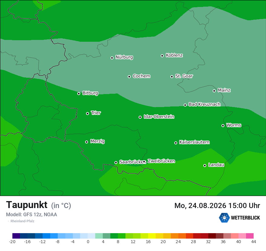 Modellkarte GFS – td – rp