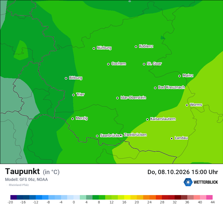 Modellkarte GFS – td – rp