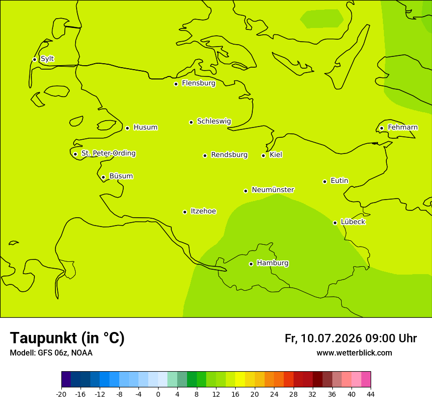 Modellkarte GFS – td – sh