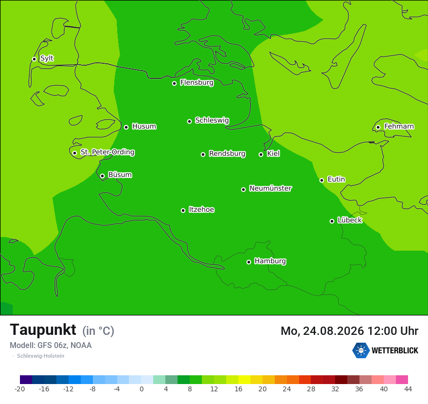 Modellkarte GFS – td – sh