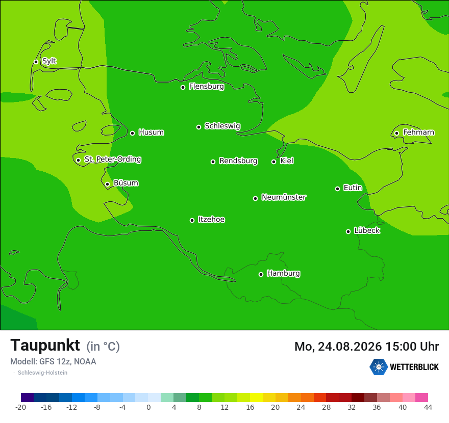 Modellkarte GFS – td – sh