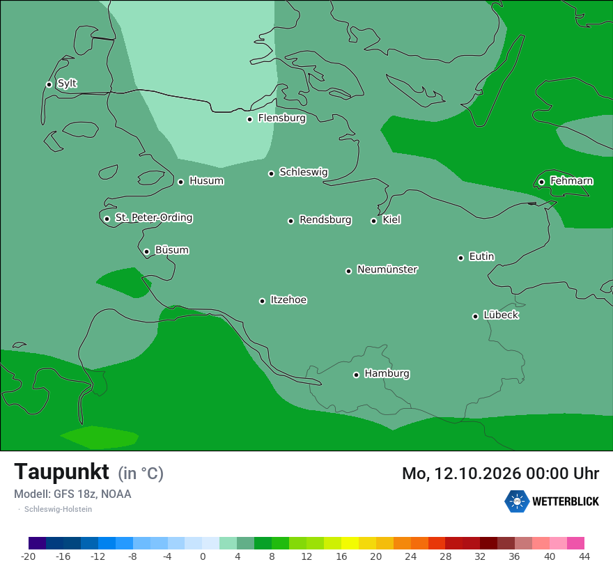 Modellkarte GFS – td – sh