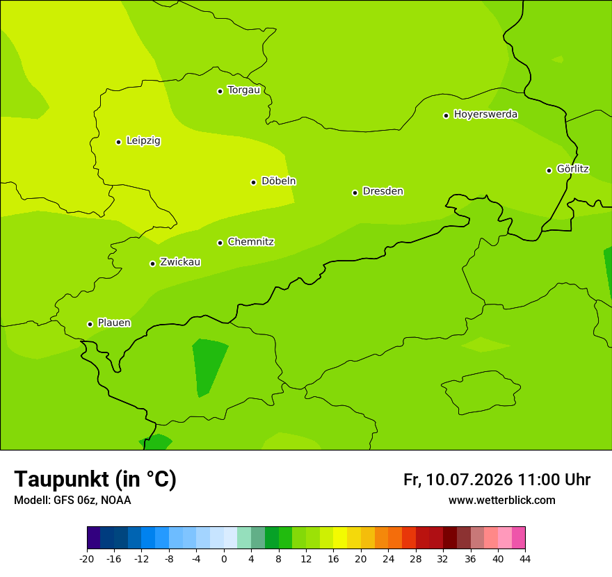 Modellkarte GFS – td – sn