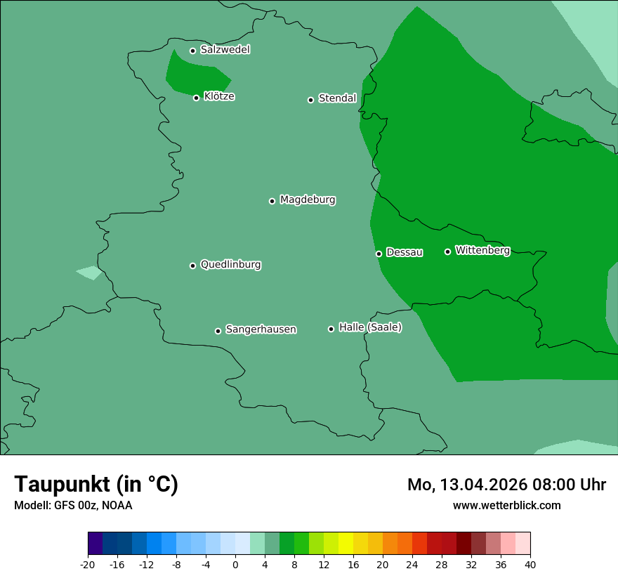 Modellkarte GFS – td – st