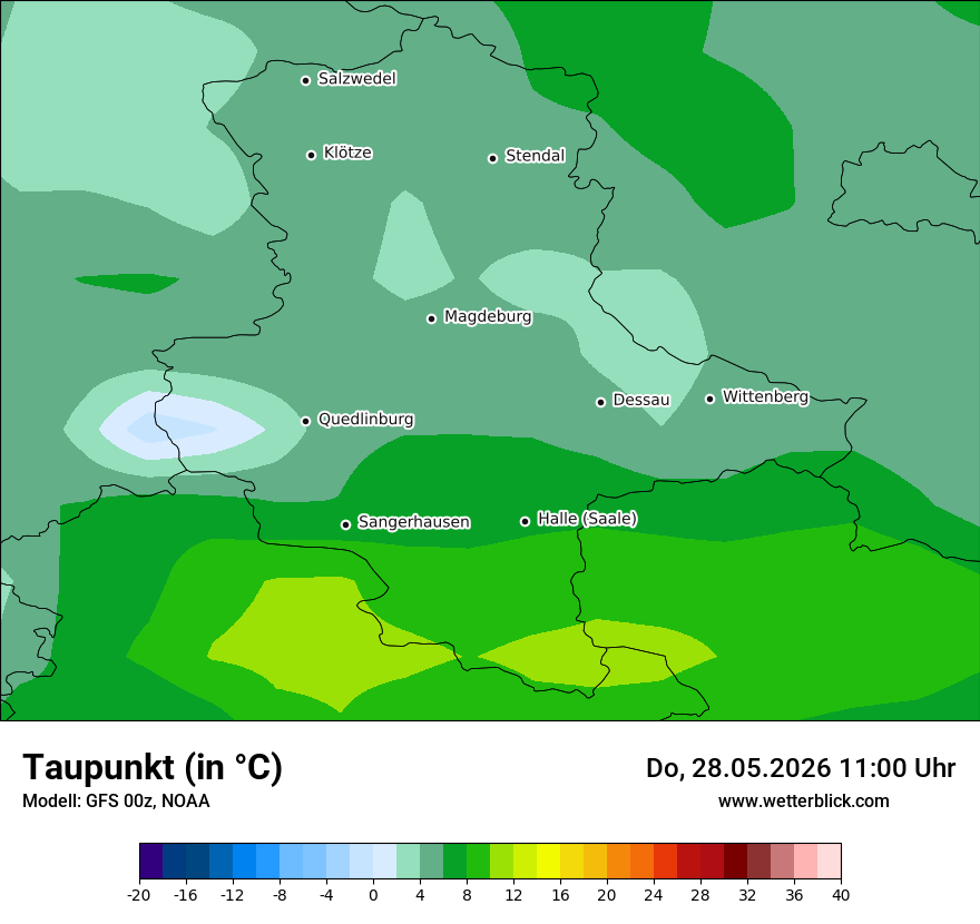 Modellkarte GFS – td – st