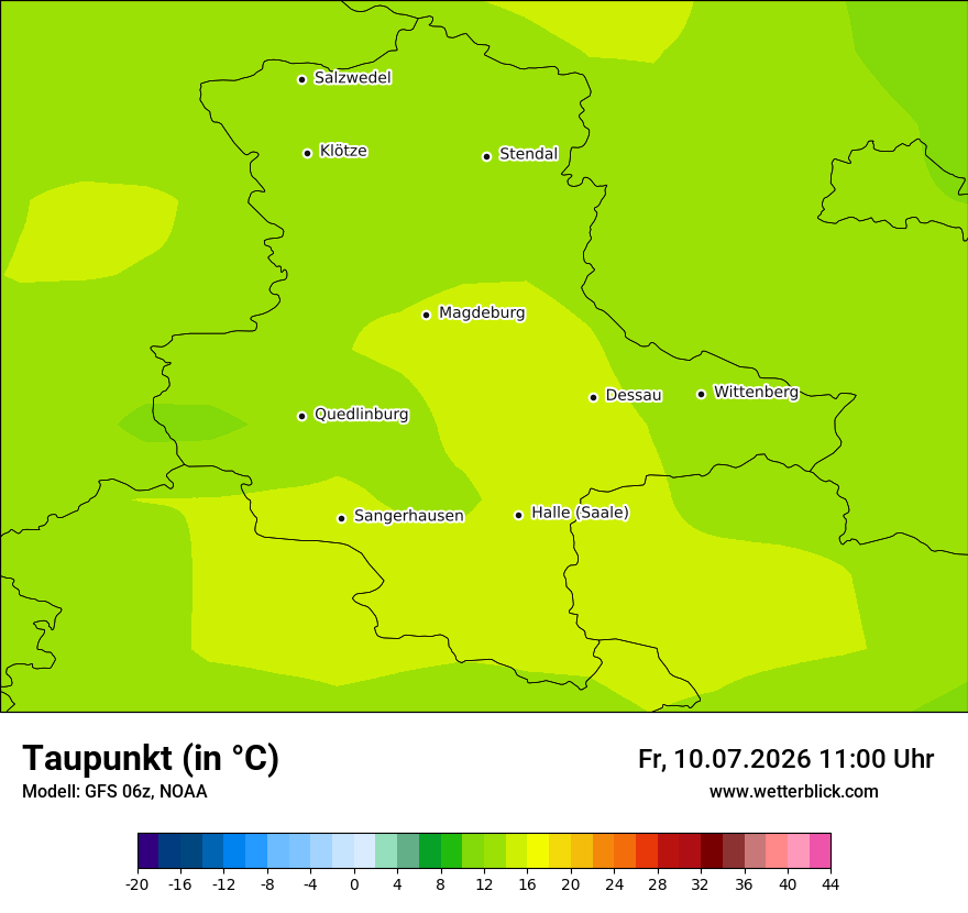 Modellkarte GFS – td – st