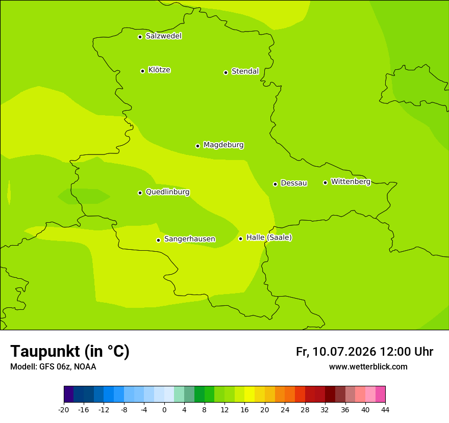 Modellkarte GFS – td – st