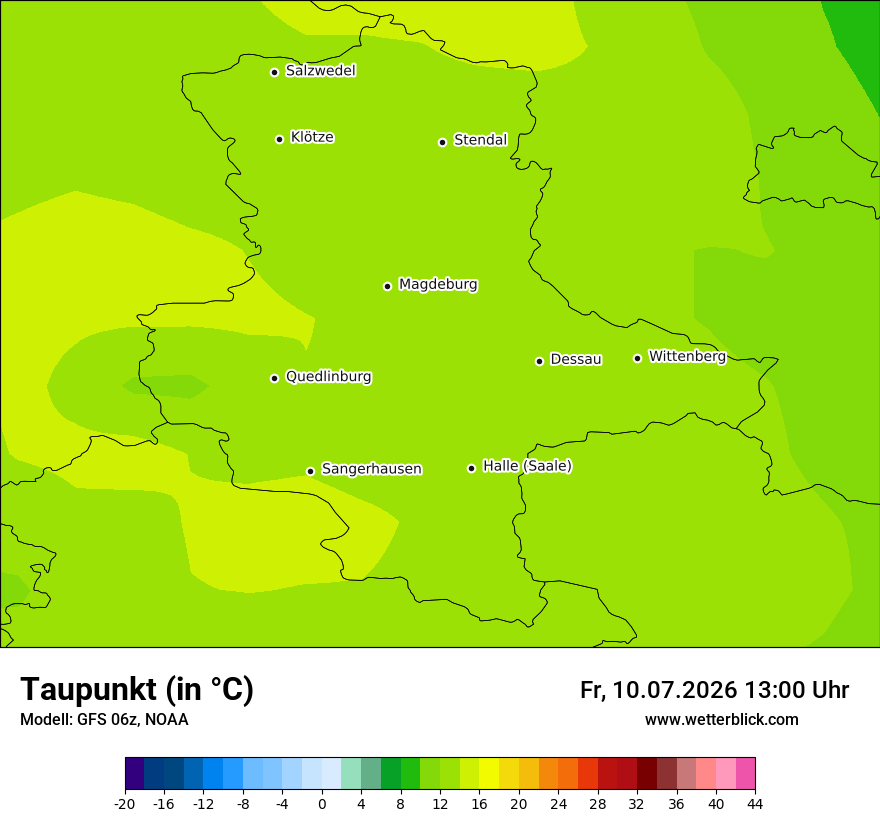 Modellkarte GFS – td – st