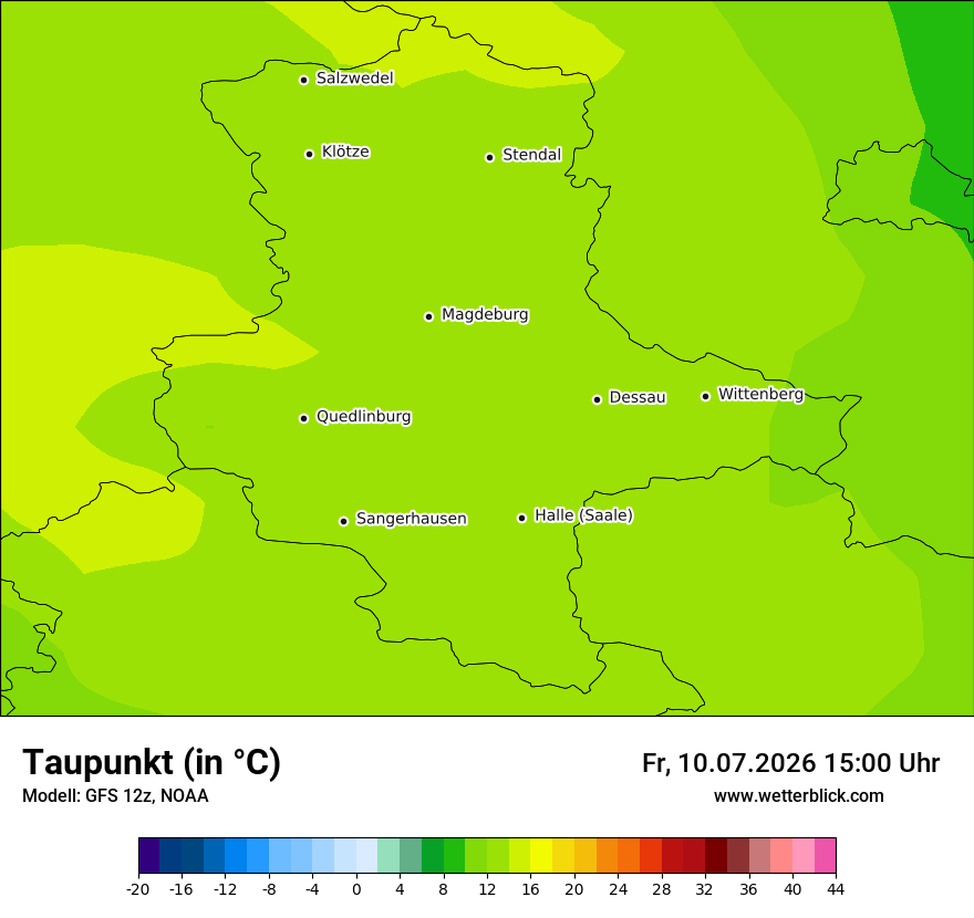 Modellkarte GFS – td – st